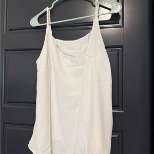 Cupshe White Satin Scalloped Cami Tank